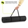 Mata do jogi i ćwiczeń HyperMotion Lotos TPE 6 mm z paskiem – 183 × 61 cm – czarna